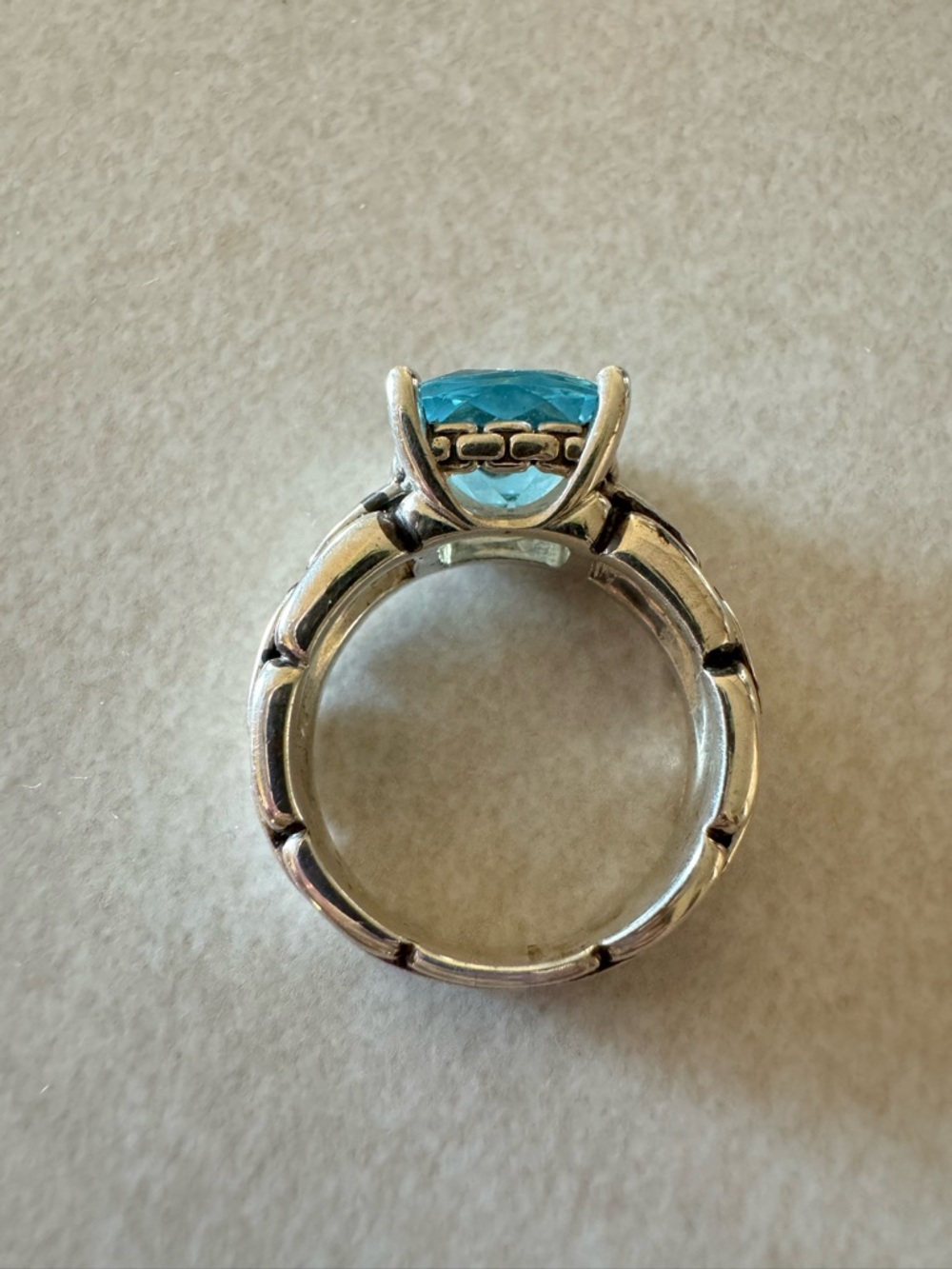 Jai by John Hardy Silver Ring with a Cushion Cut Topaz - Picture 3 of 6
